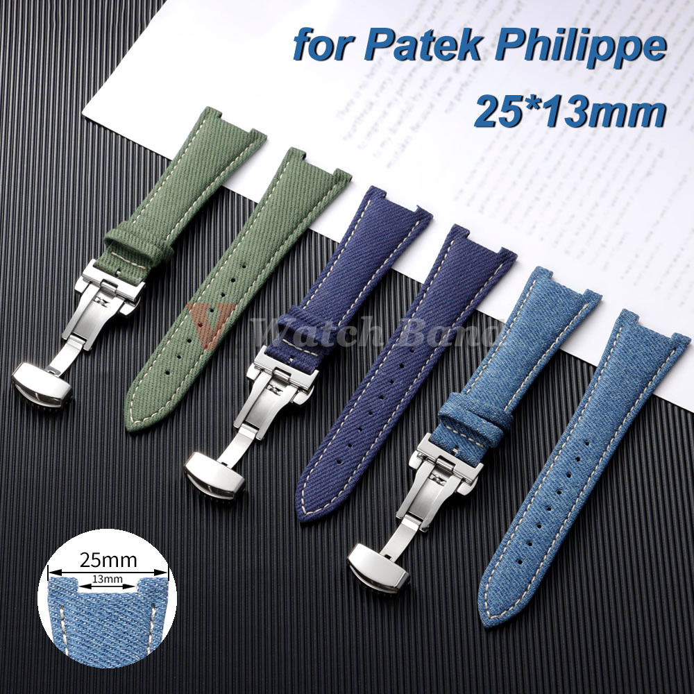 Patek Philippe Watch Aquanaut - パテックフィリップノーチラスシリーズ 25*13 ミリメートルデニムナイロン牛革時計ストラップ 5711 5712 7010G