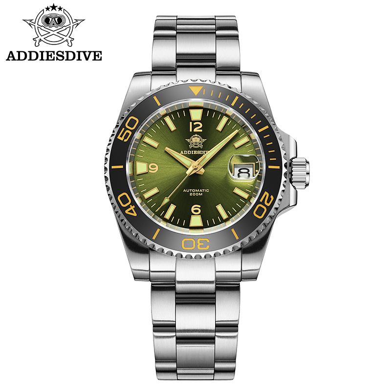 Stainless Bracelet Diver - ADDIESDIVE 新しいダイビングギフト腕時計メンズ 8215 自動サファイア AR コーティングされたガラスセラミックベゼル防水