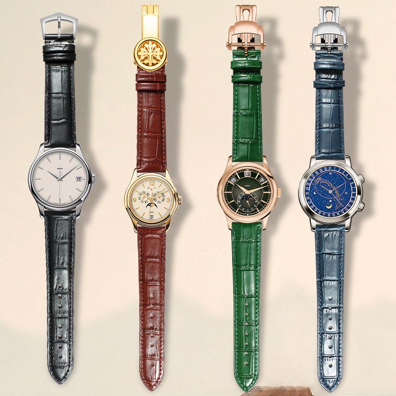 Patek Philippe Watch Calatrava - 高品質のトップグレイン牛革時計ストラップ、オリジナルのパテックフィリップ グランコンプリケーション カラトラバ用本革時計バンド。