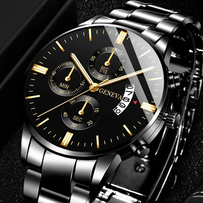 Seiko Watch 5 Sports - 男性用ビジネス時計男性用黒ステンレス鋼時計高級カレンダークォーツ腕時計男性用時計relogio masculino