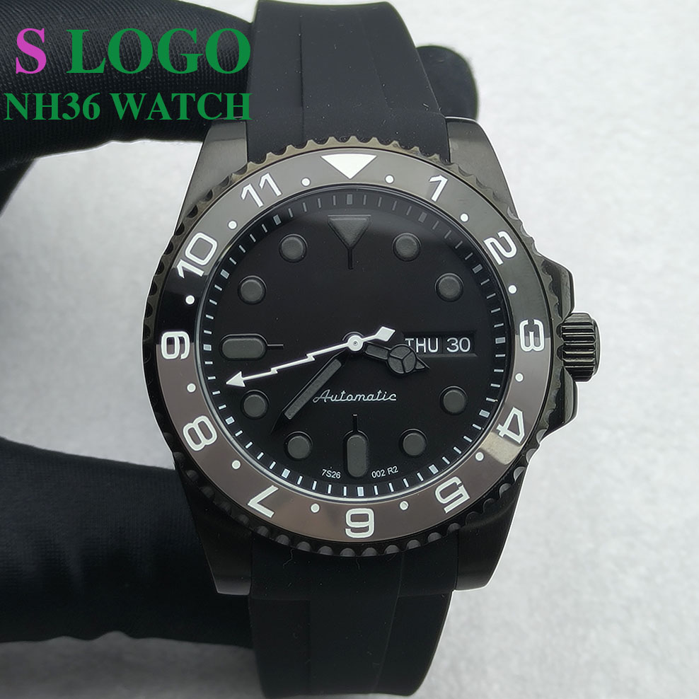Stainless Bracelet Diver - 40MM NH36 腕時計 ブラック メンズ ステンレススチール