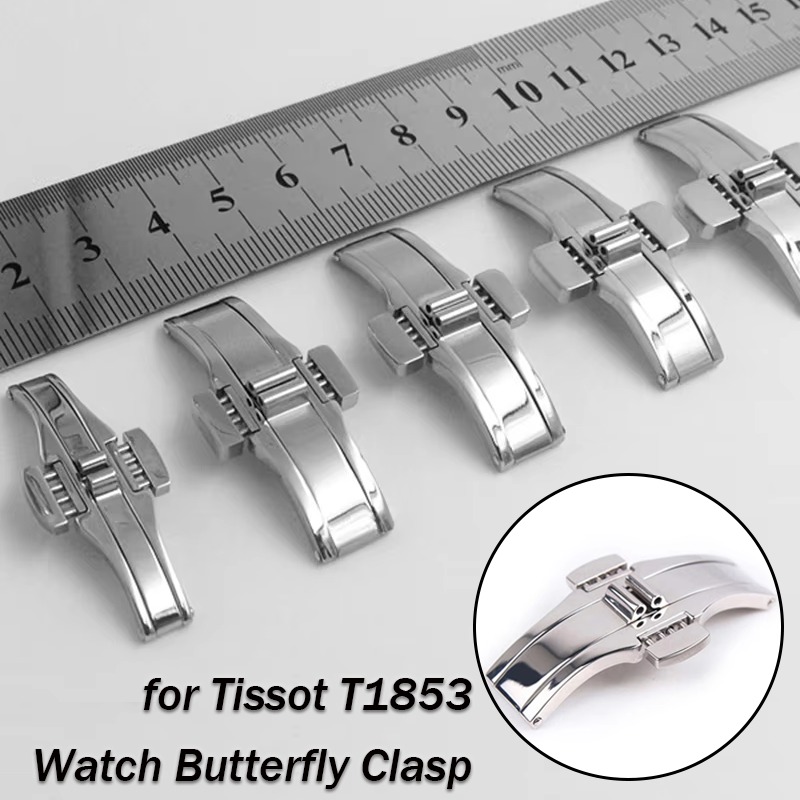 Butterfly Clasp Deployant - ティソ T1853 時計バンドバックルバタフライクラスプ展開ステンレス鋼時計ストラップボタン金属シルバーバックルアクセサリー