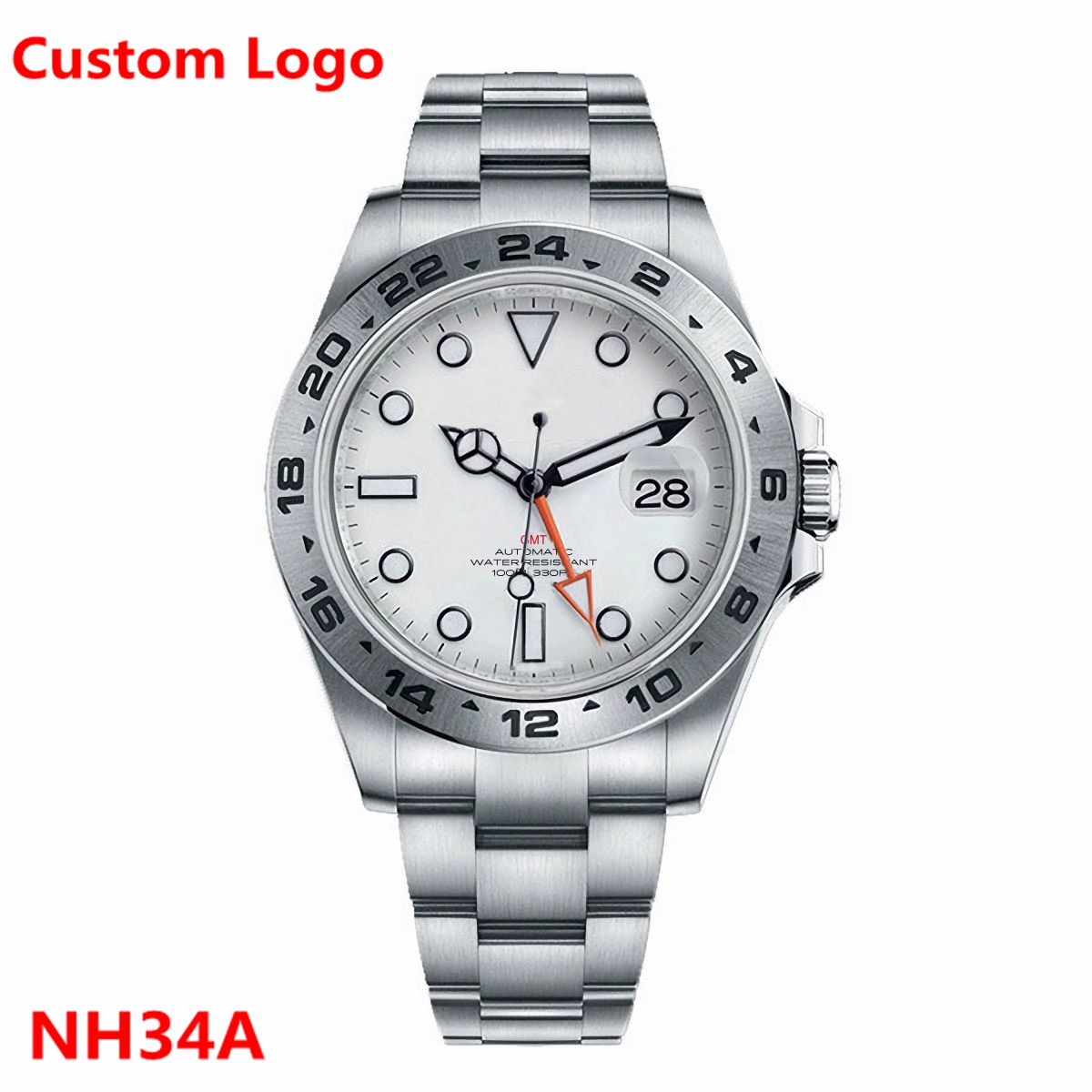 Stainless Bracelet Diver - カスタムラグジュアリー 39mm NH34 自動巻き機械式 GMT腕時計 フルスチール