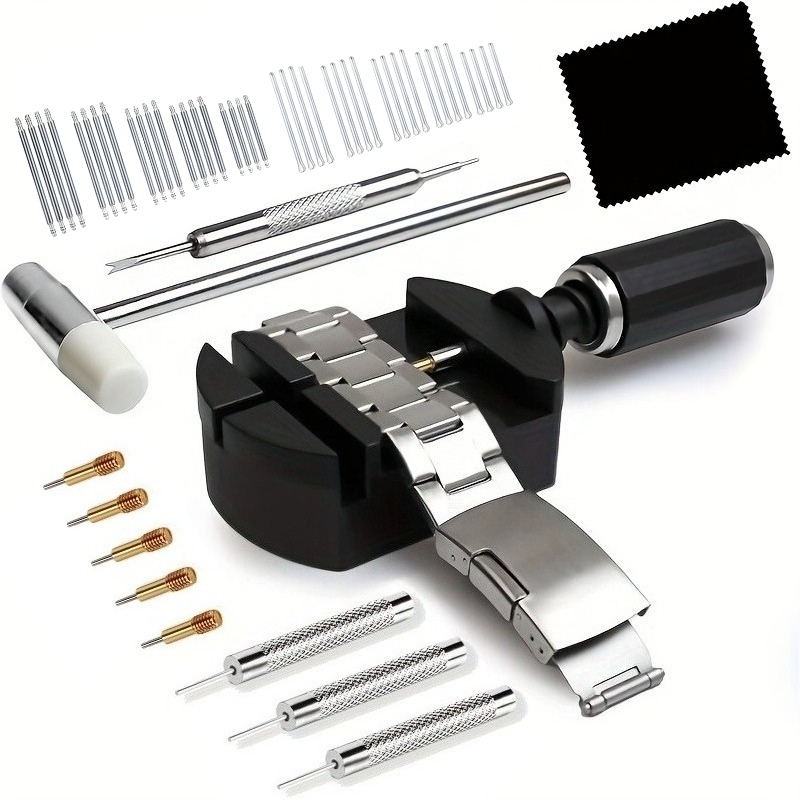 Spring Bar Tool Set - 52個/セット デラックス プロフェッショナル時計修理ツールキット、ラグプレス、ハンマー、スプリングバー、チェーンソー、ストラップリンクを含む