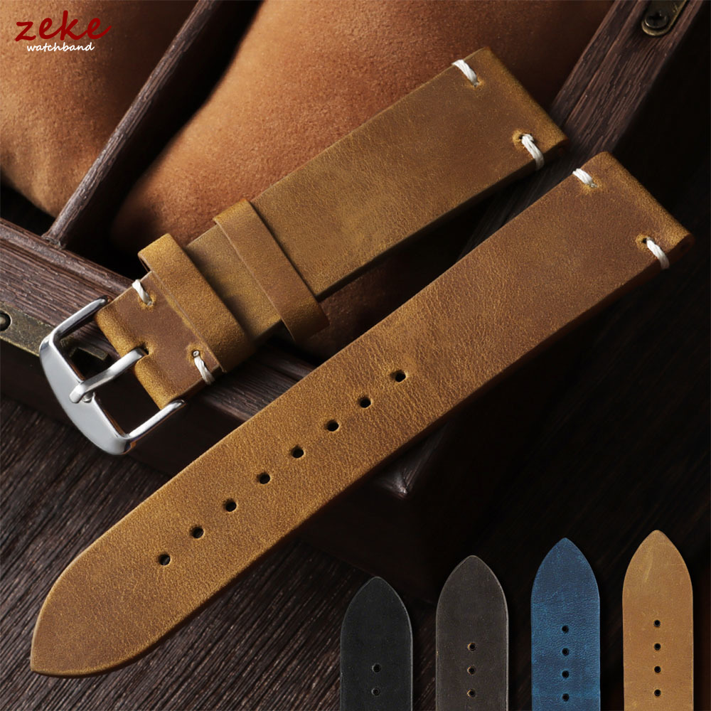 Suede Strap Watch - ヴィンテージ ソフトオイルワックス ウォッチバンド 18mm 19mm 20mm