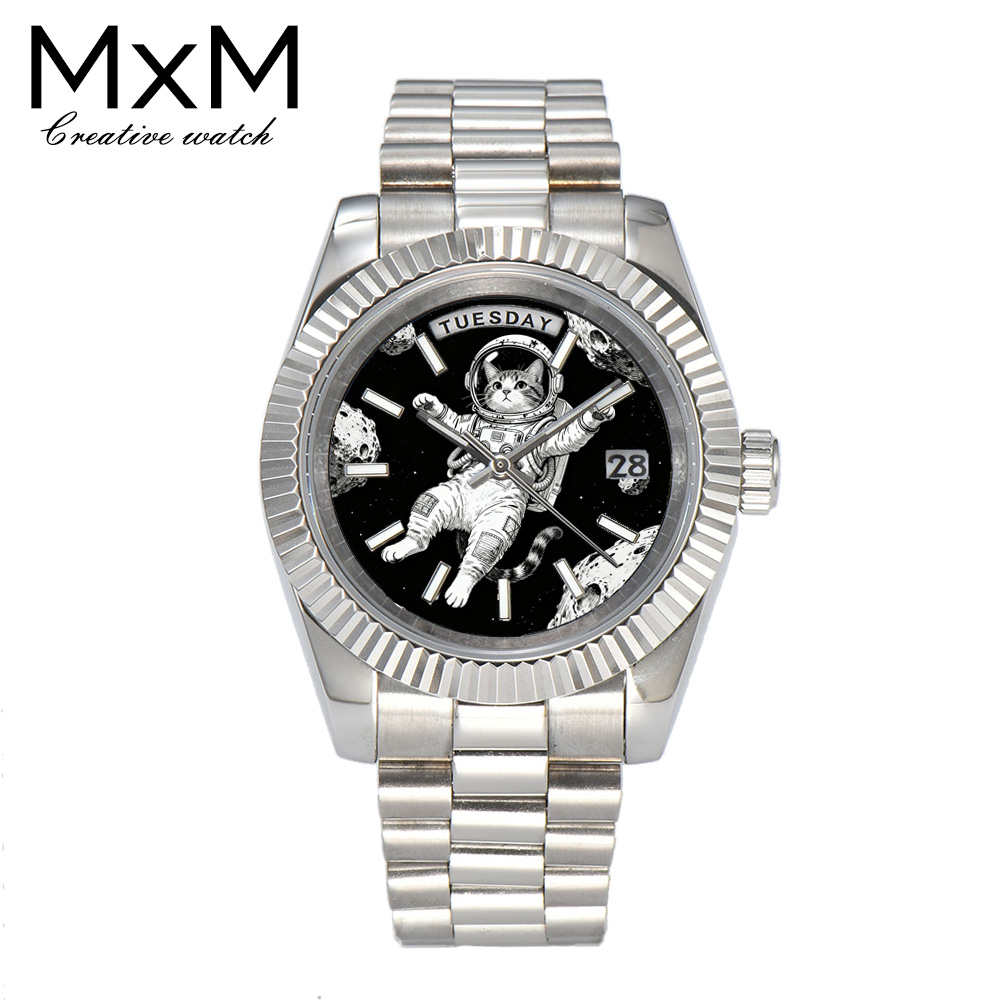 Stainless Bracelet Diver - クリエイティブメンズウォッチ 40mm/36mm ミヨタ 8285 ウォッチ カラープリントブルー夜光自動機械式時計