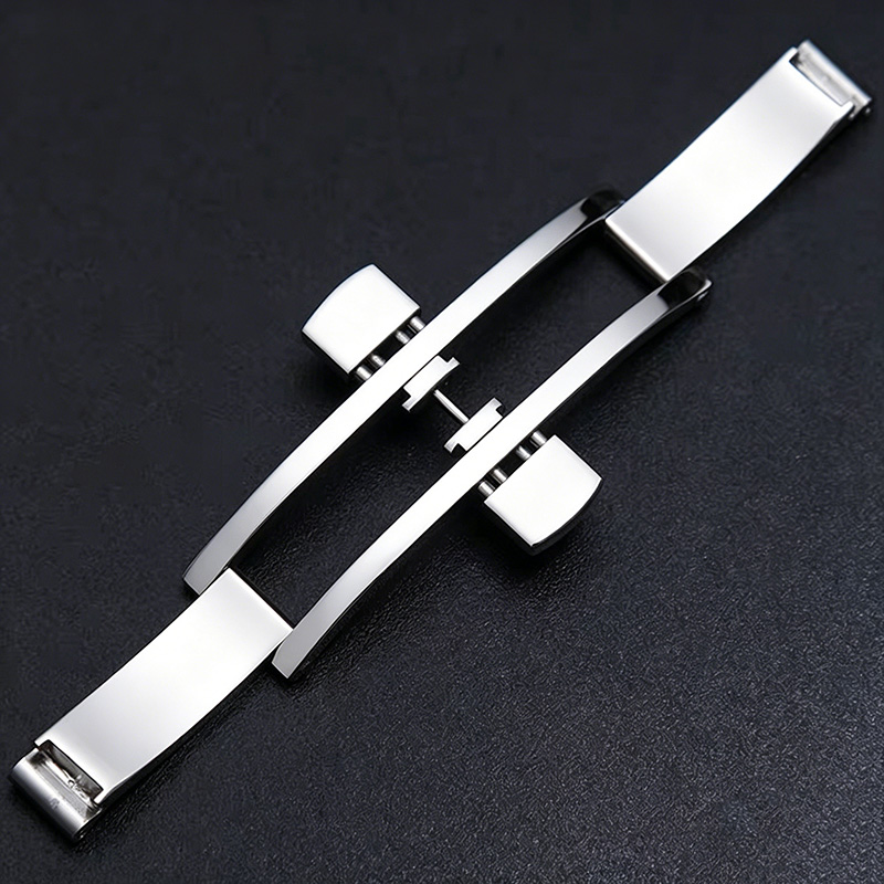 Butterfly Clasp Deployant - 時計バンドバックル ステンレススチール ダブルプレスバタフライバックル ロンジン時計ストラップ対応 ダブルプッシュボタン式時計バンド展開式クラスプ