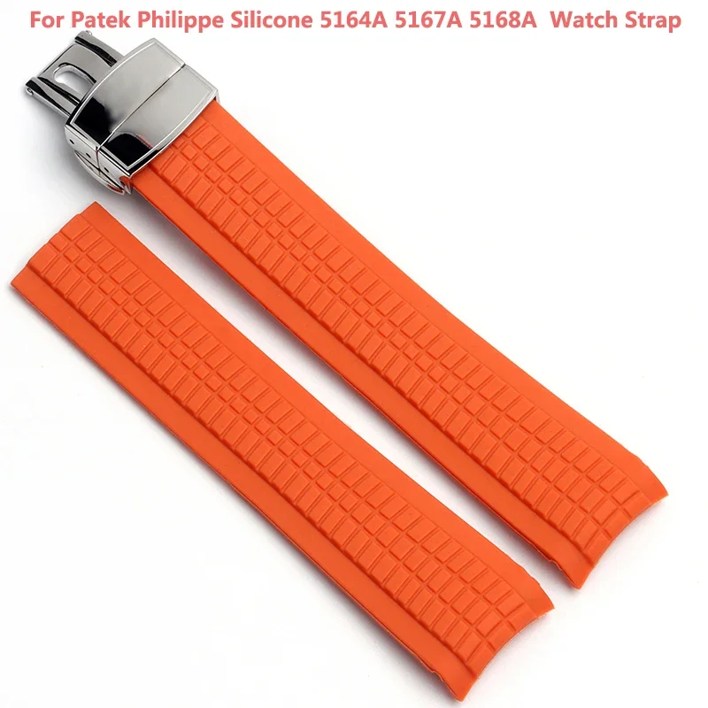 Patek Philippe Watch Aquanaut - 高品質ソフトラバー時計バンドアクアノートパテックフィリップシリコーン 5164A 5167A 5168A 21 ミリメートル折りたたみバックル時計ストラップ