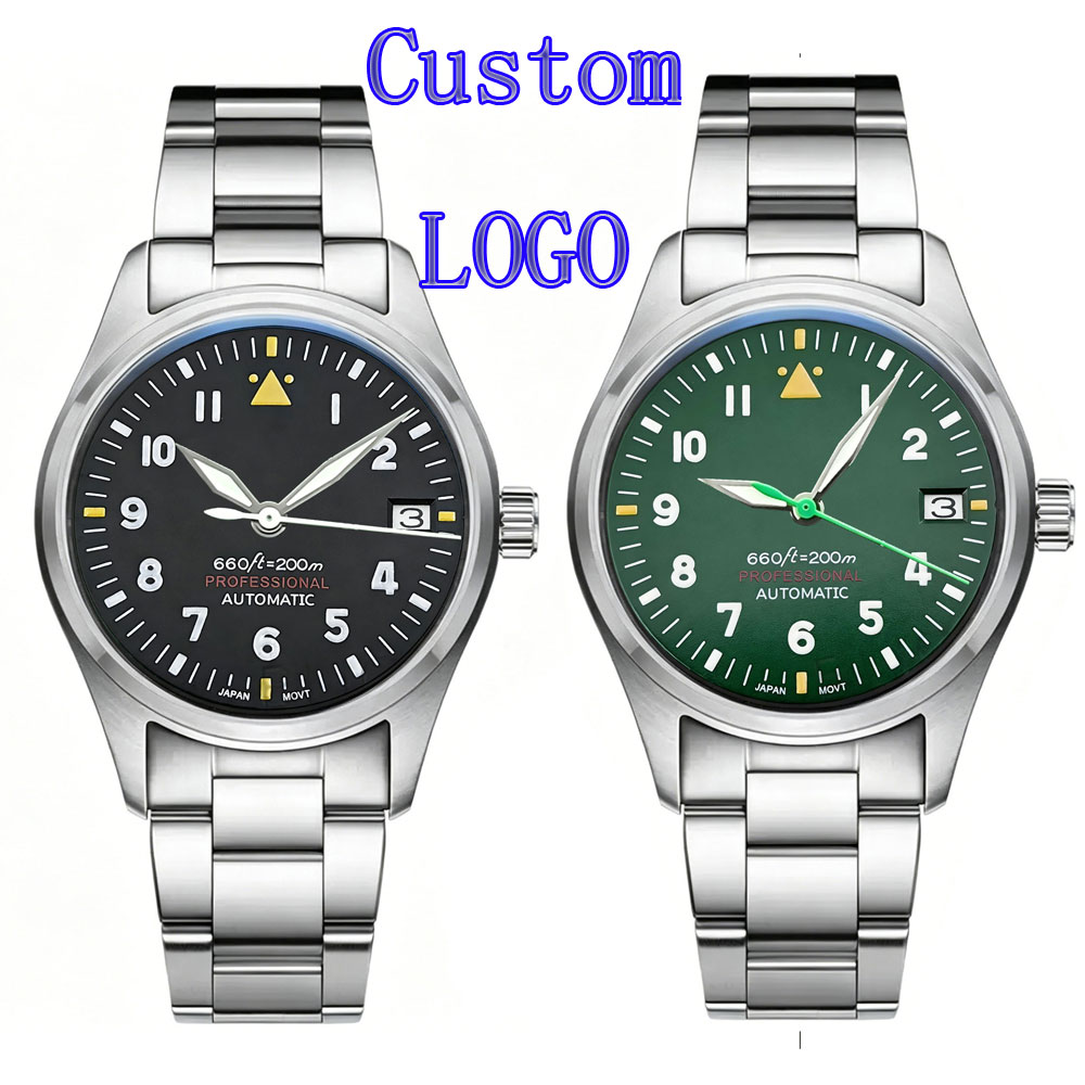 Stainless Bracelet Diver - カスタムロゴ 36mm 39mm パイロットウォッチ メンズ NH35