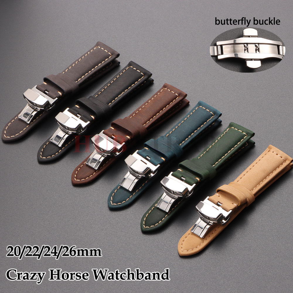 Suede Strap Watch - 20mm 22mm 24mm 26mm 本物のカーフスキンレザー時計バンド オメガビジネスウォッチバンド用