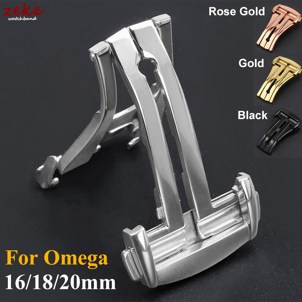 Butterfly Clasp Deployant - ステンレス鋼展開クラスプ折りたたみ時計バックルストラップバタフライボタンシーマスタースピードマスター 16 ミリメートル 18 ミリメートル 20