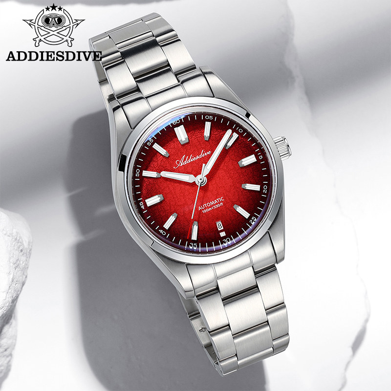 Stainless Bracelet Diver - ADDIESDIVE ウォッチギフト用 39 ミリメートル自動機械式ドーム型ガラス 316L ステンレス鋼発光防水
