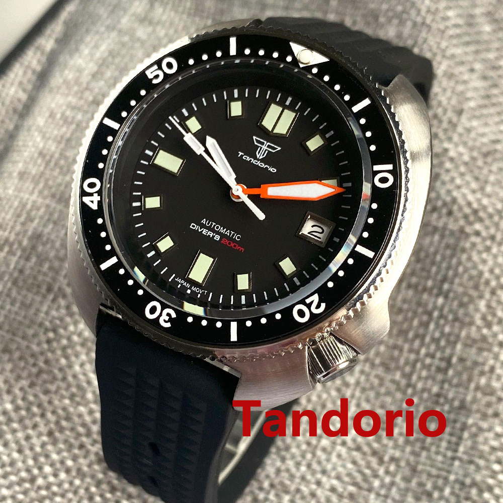 Rubber Strap Diver - タンドリオ 44 ミリメートル日本 NH35/PT5000 ムーブメント自動日付発光メンズ腕時計 200