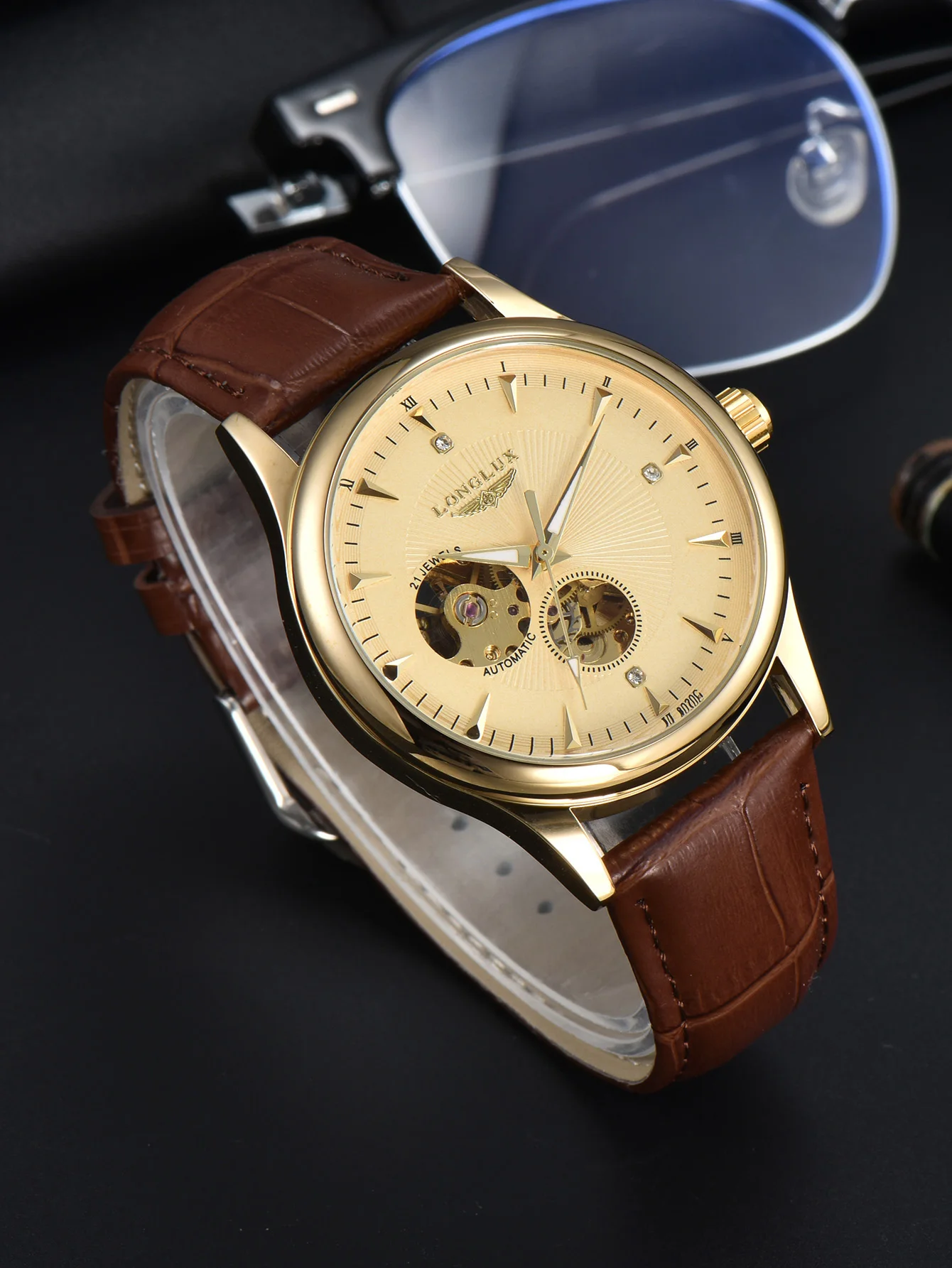 Seiko Watch 5 Sports - ロンラックス自動巻き腕時計 エレガントスタイル 卸売 機械式腕時計 スケルトン ローマ数字