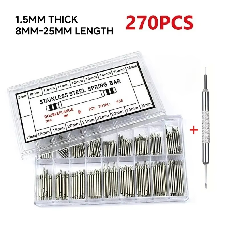 270 個のステンレス鋼スプリングバーセット直径 1.5 ミ - Spring Bar Tool Set のレビューと価格
