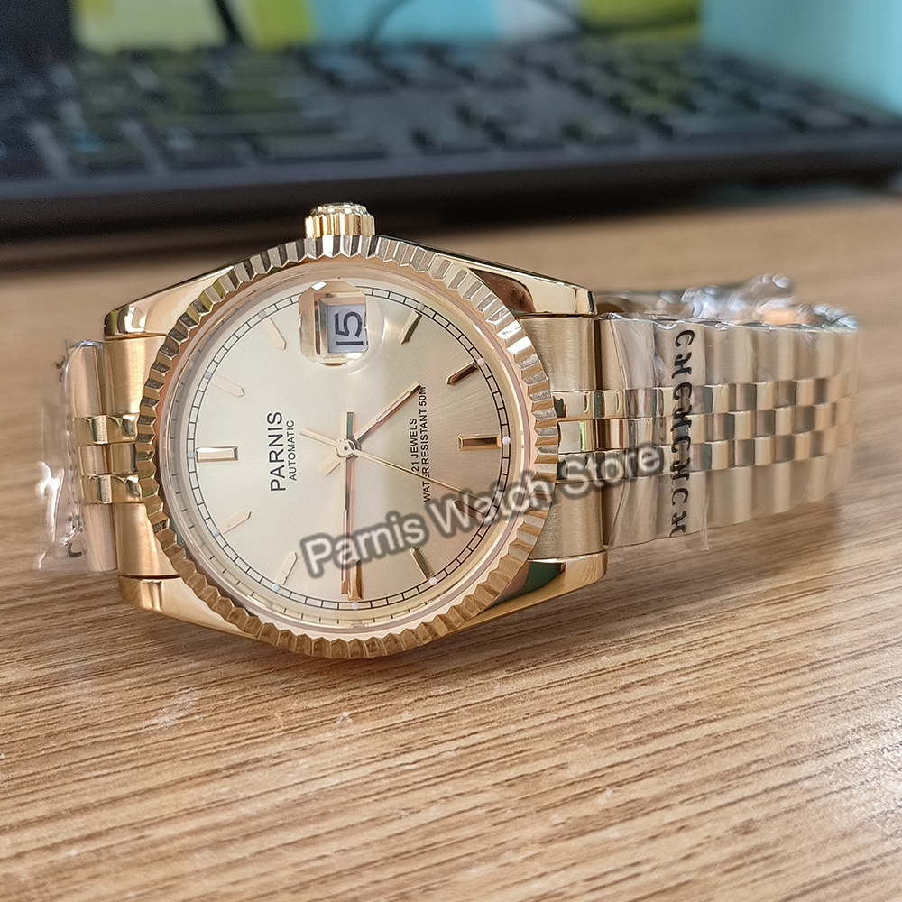 パルニス-メンズ自動発光マーク腕時計、ステンレススチールジュ - Rolex Watch Datejust のレビューと価格