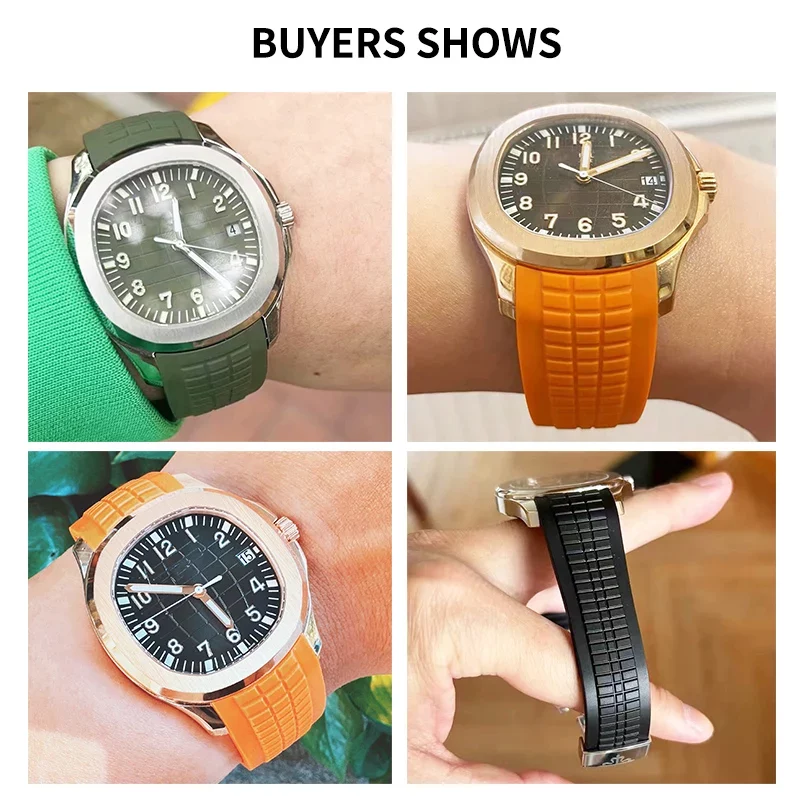 スチールとシリコンのウォッチバンド,高品質の製品,20mm, - Patek Philippe Watch Aquanaut のレビューと価格