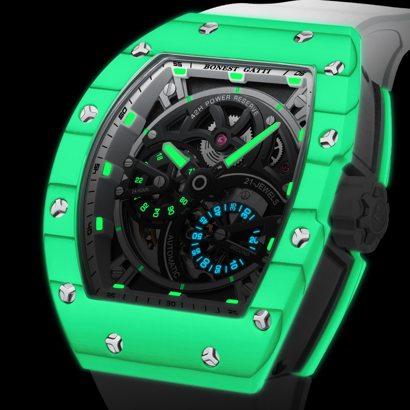 BONEST GATTI メンズ機械式時計 トノー型カーボン - Rubber Strap Diver のレビューと価格