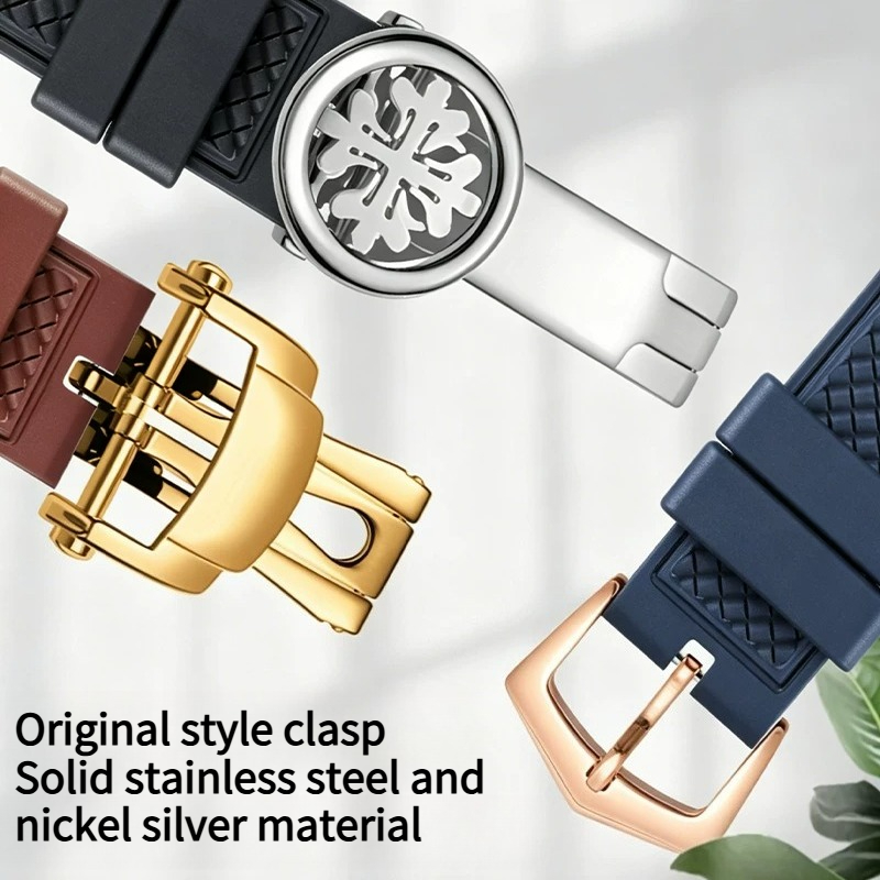フッ素ゴム製時計ストラップはほこりが積み付かない。オリジナル - Patek Philippe Watch Calatrava のレビューと価格