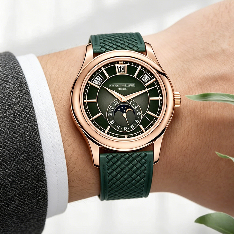 フッ素ゴム製時計ストラップはほこりが積み付かない。オリジナル - Patek Philippe Watch Calatrava のレビューと価格