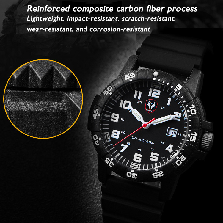 Haylgnox-メンズパイロットスポーツウォッチ,耐水性, - Rubber Strap Diver のレビューと価格