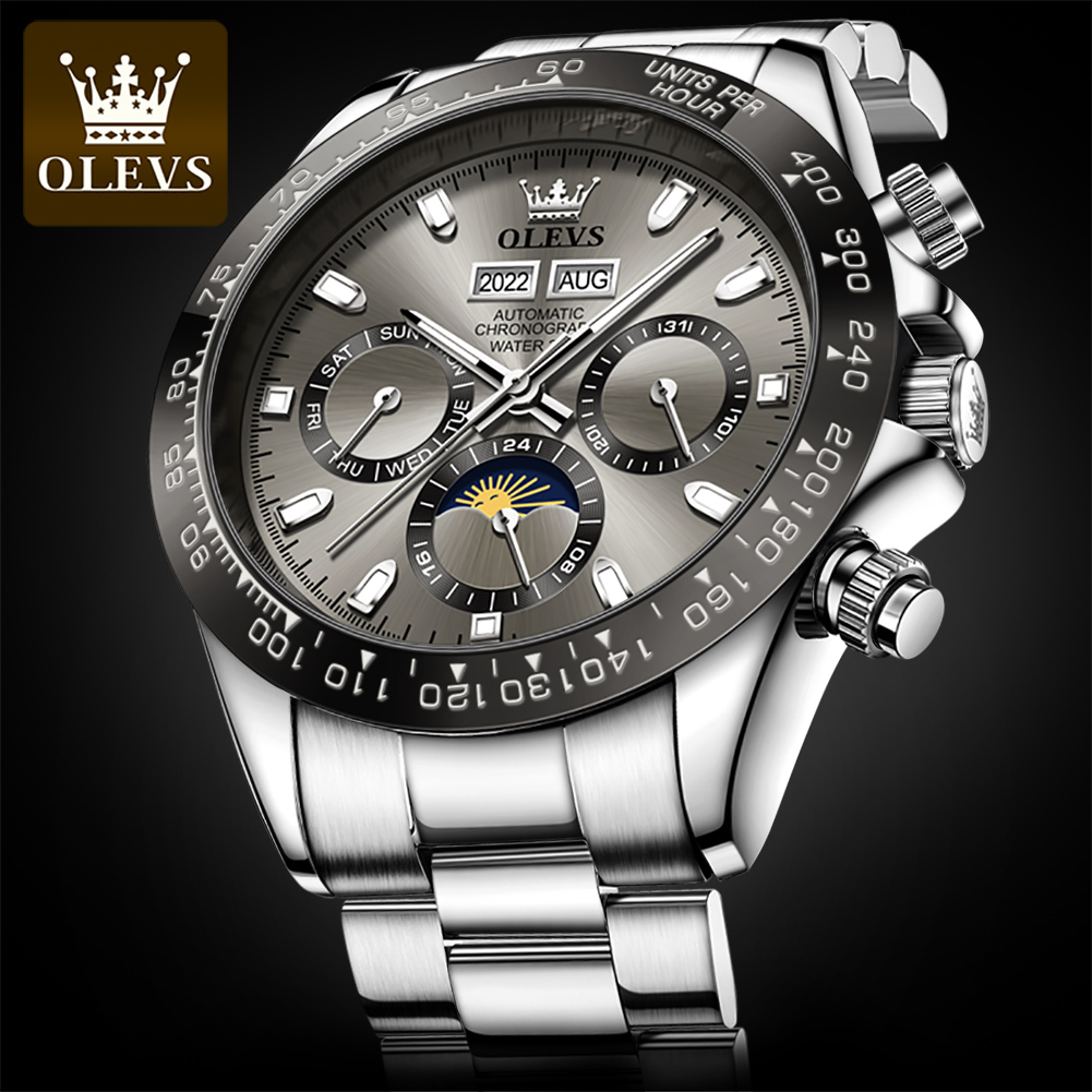 OLEVS 6654 高級メンズ腕時計クロノグラフ自動機械式 - Seiko Watch 5 Sports のレビューと価格