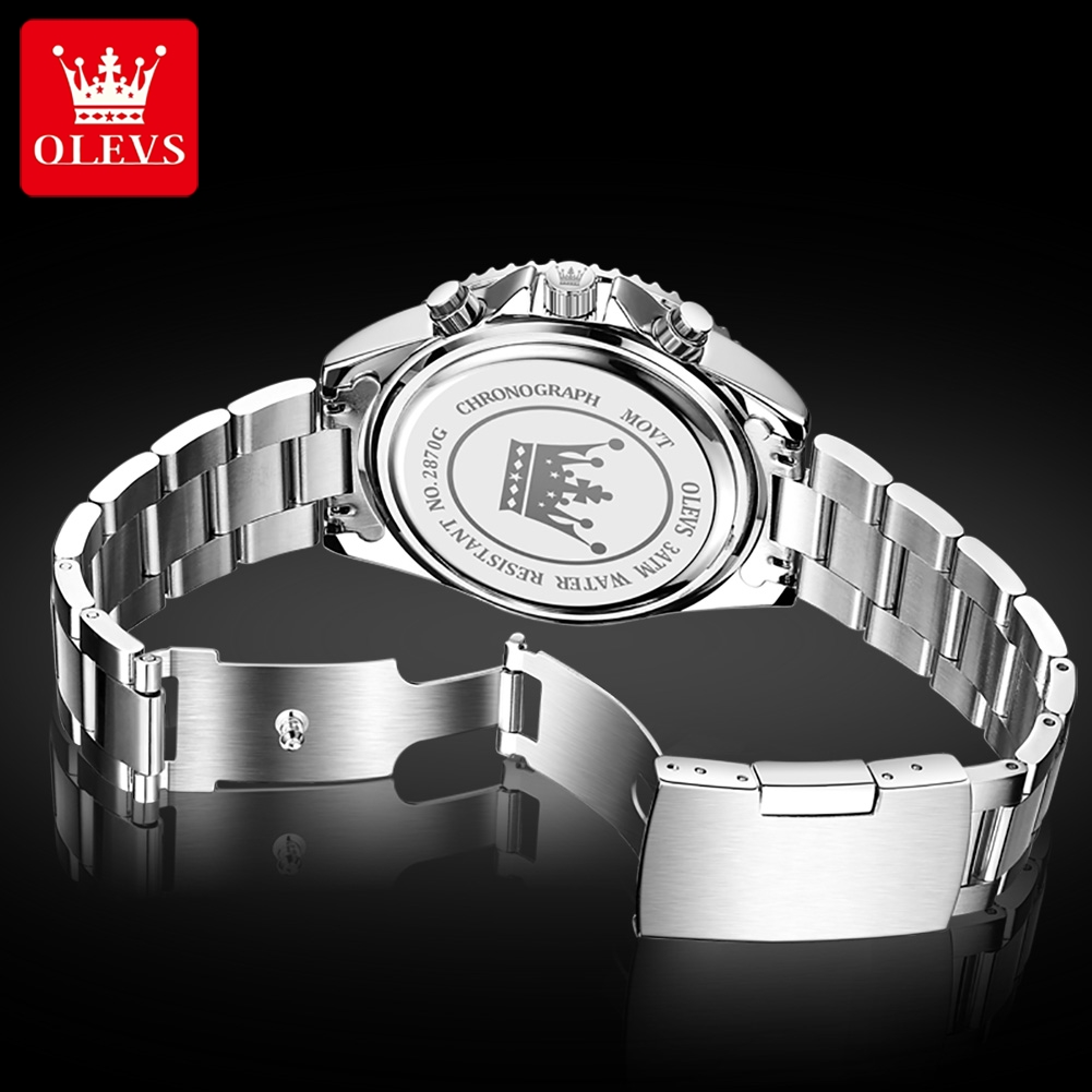 OLEVS 2870 メンズ腕時計 ムーンフェイズ スチール - Rolex Watch Datejust のレビューと価格