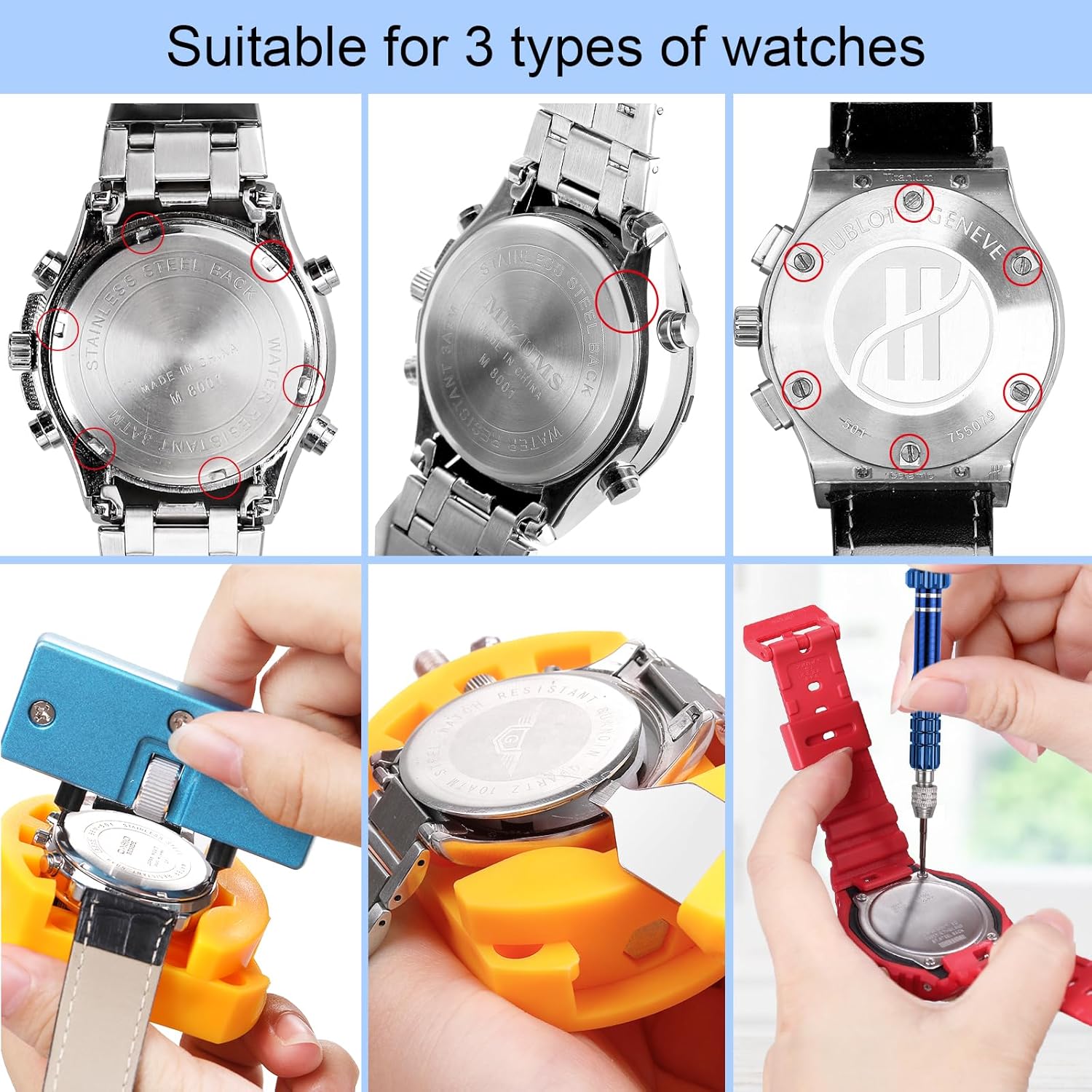 時計バッテリー交換キット,ドライバー,時計ケース,栓抜き,ス - Spring Bar Tool Set のレビューと価格