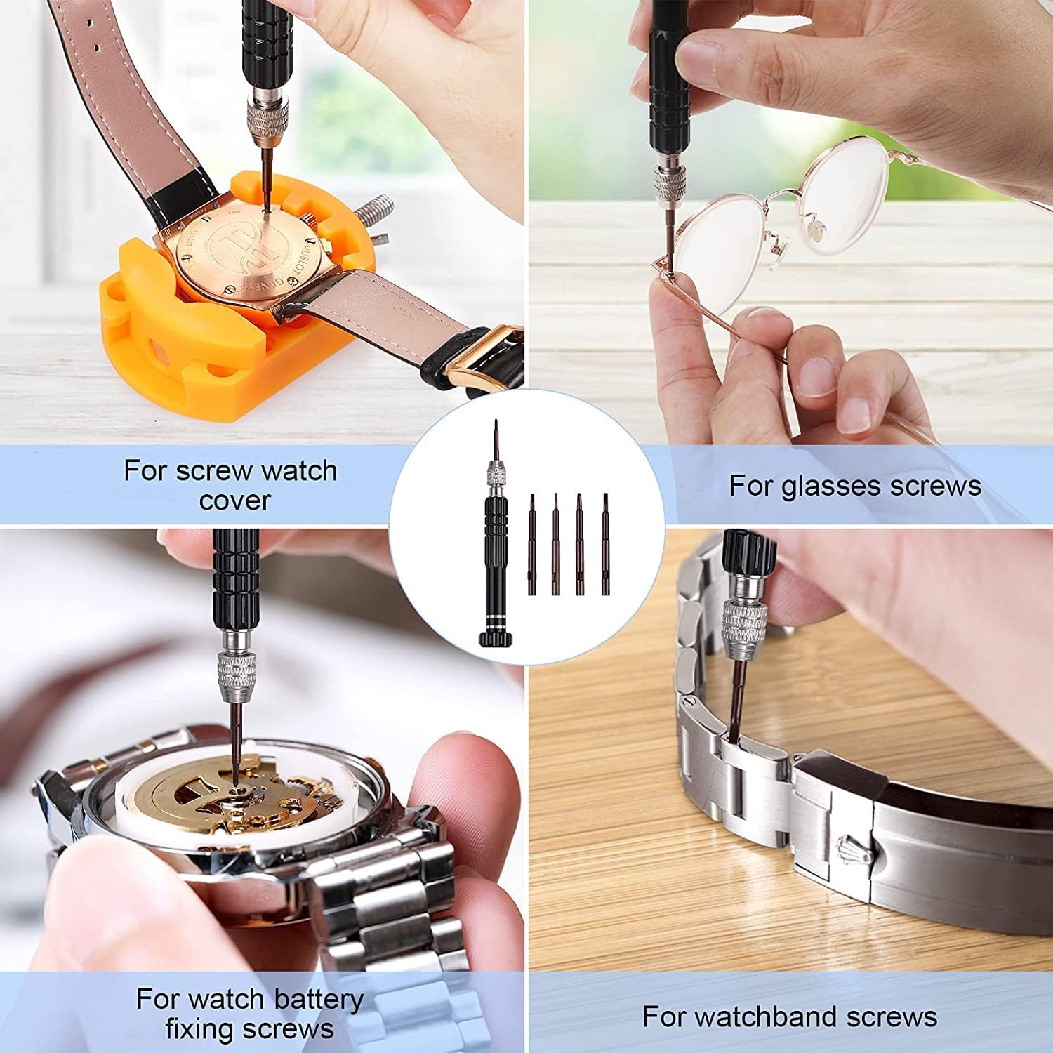 時計バッテリー交換キット,ドライバー,時計ケース,栓抜き,ス - Spring Bar Tool Set のレビューと価格