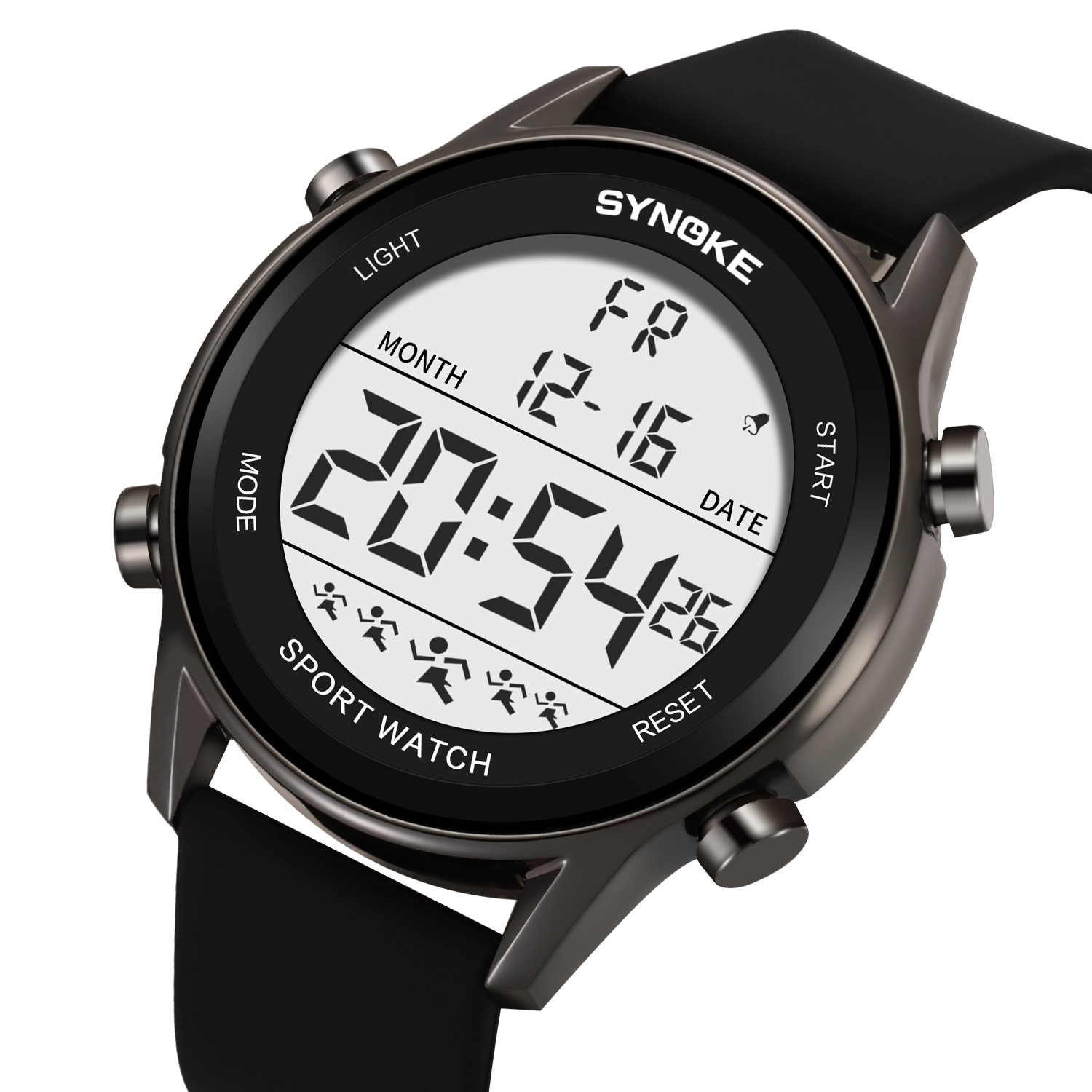 男性用デジタル時計,大画面と大きなシリコンストラップを備えた - Rubber Strap Diver のレビューと価格