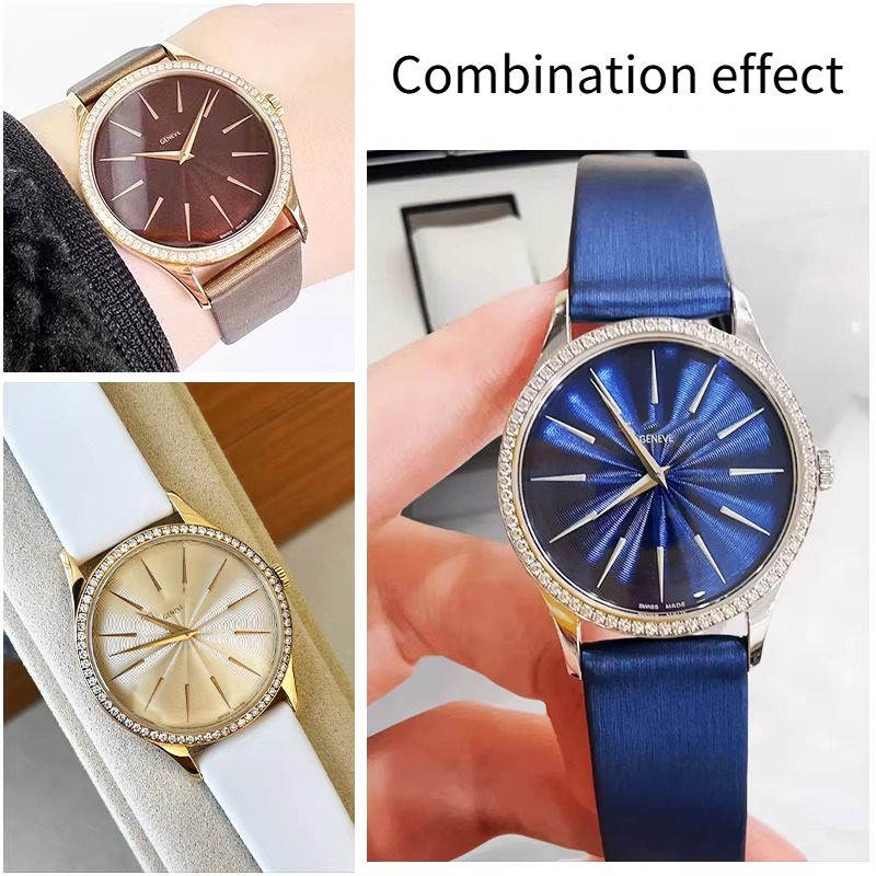 シルクフェイスシルクパターン本革時計ストラップ女性用オリジナ - Patek Philippe Watch Calatrava のレビューと価格