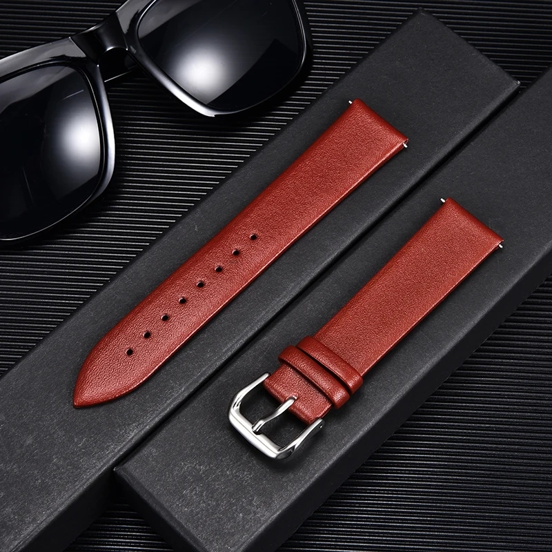 男性と女性のための超薄型レザーウォッチバンド,スペアアクセサ - Suede Strap Watch のレビューと価格